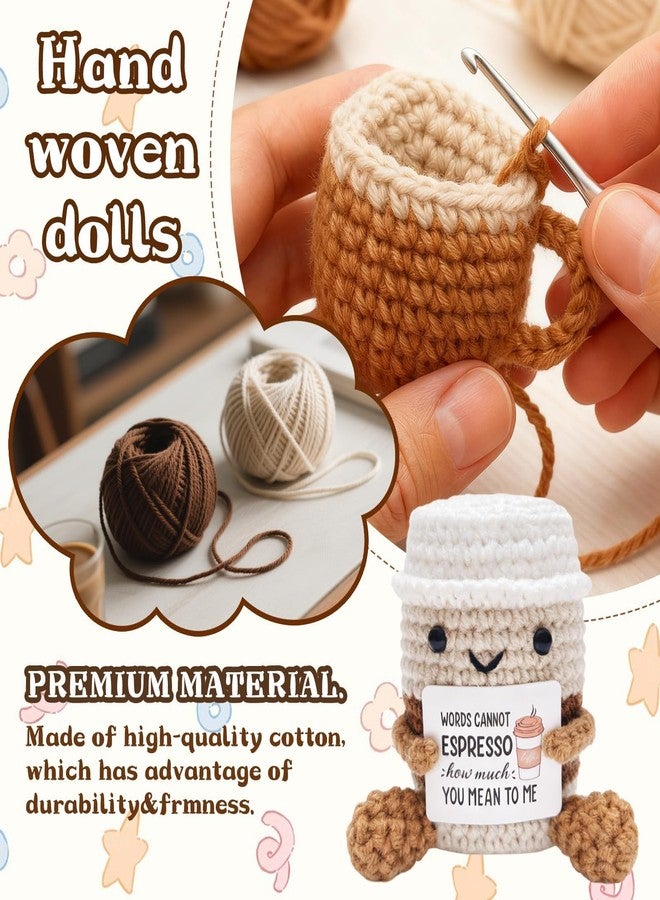 FFZDENA Crochet Toys, Handmade Coffee Cup Crochet Doll, Cute Soft Toy for Office Desk Decor, Baby Nursery, or Emotional Gifts, Unique Crochet Gifts for Adults and Kids - Image 4